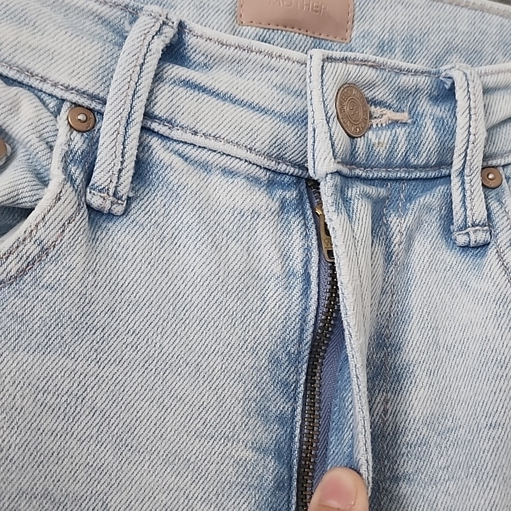 Mother The Insider Crop Step Fray Jeans In Smooth Sailing Size 24 - Picture 10 of 16